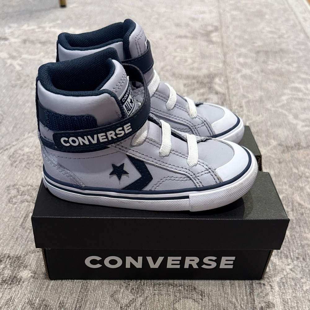 Converse Kids High-Top Sneakers - Navy and Gray